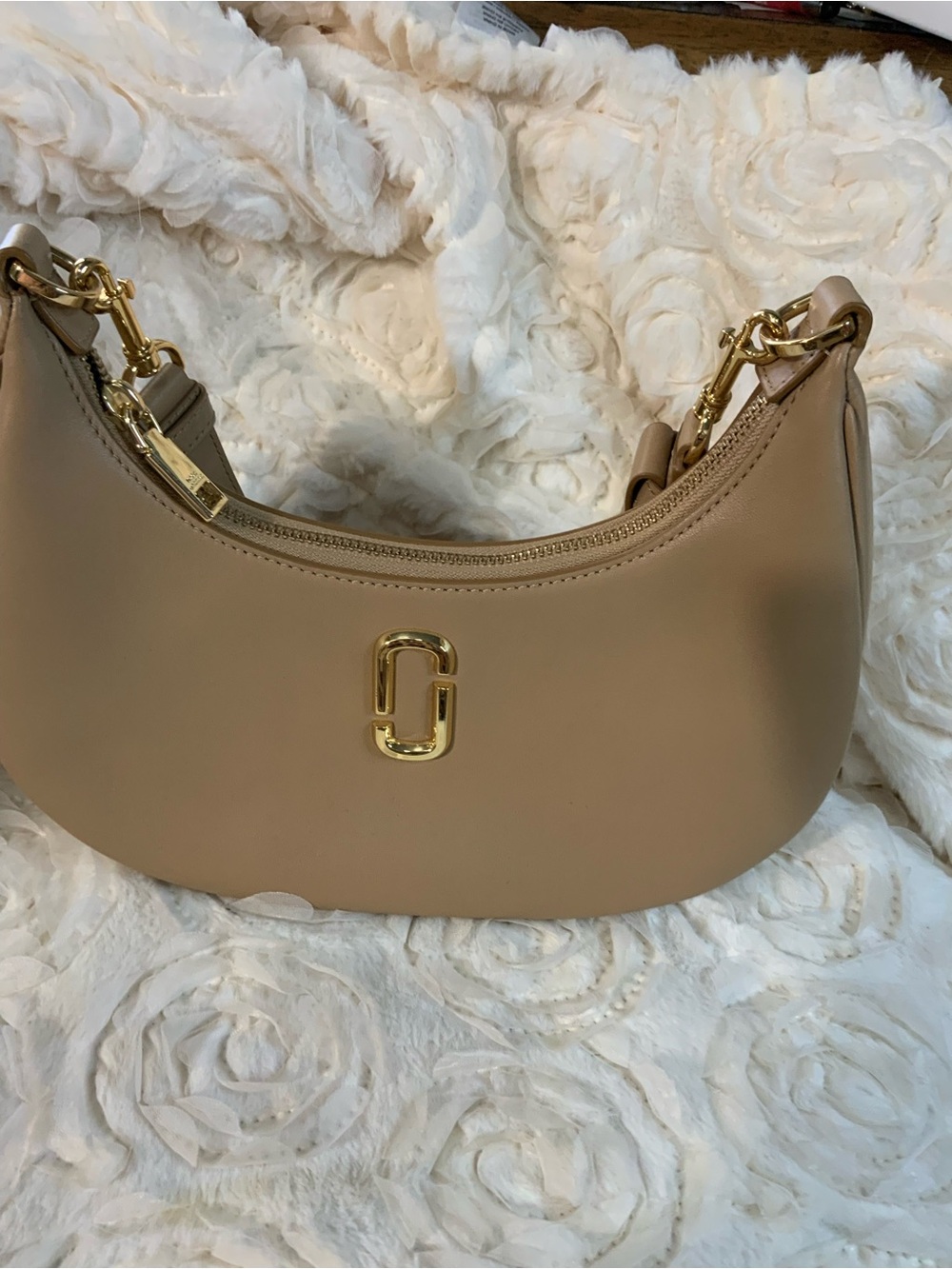 Marc Jacob’s Neutral Tan Shoulder Bag with Gold Hardware